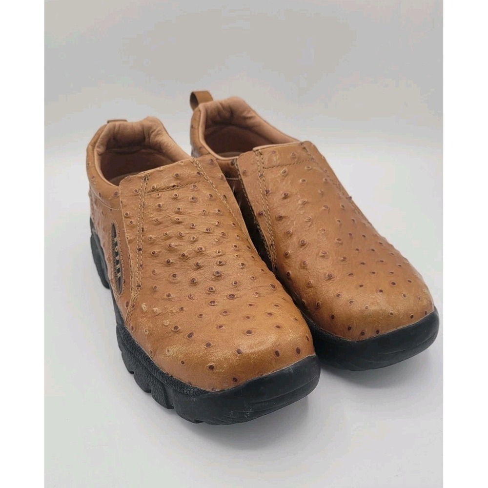 Roper Ostrich Skin Leather Slip On Mens Shoes Comfort Size 8.5